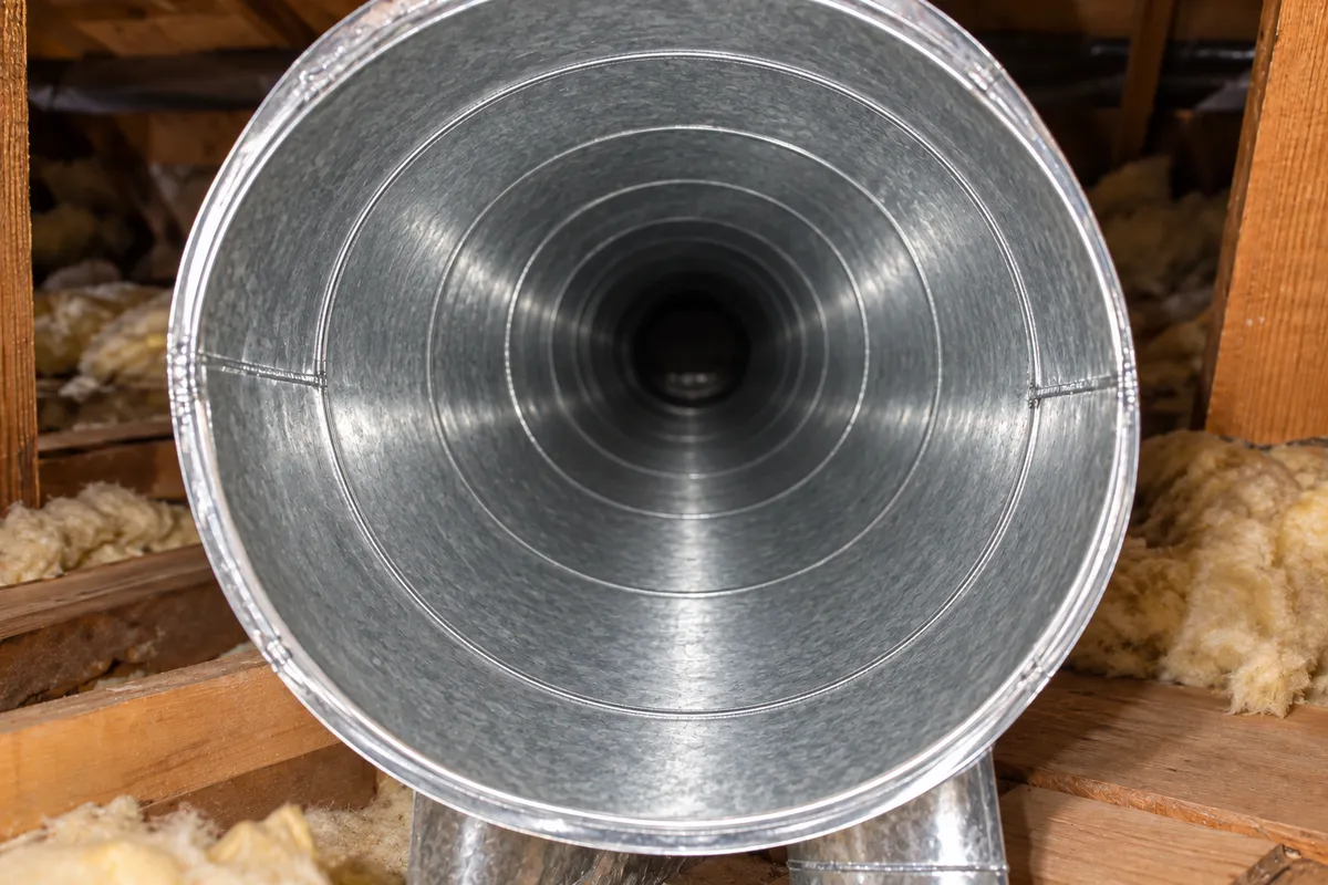 New insulated ducting neatly connected in the roof space